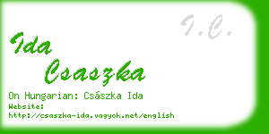 ida csaszka business card